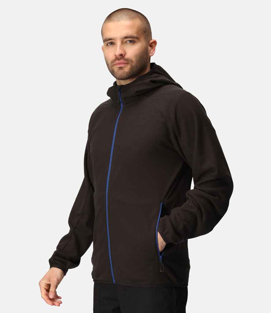 Regatta Navigate Full Zip Hooded Fleece Jacket | Black/New Royal Blue - Regatta Professional - Lancashire Teamwear