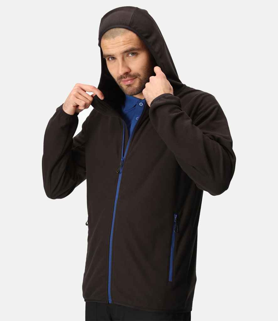 Regatta Navigate Full Zip Hooded Fleece Jacket | Black/New Royal Blue - Regatta Professional - Lancashire Teamwear