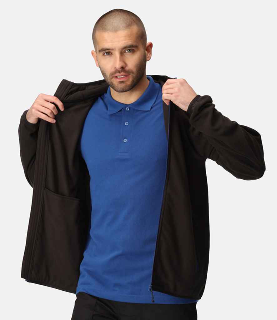 Regatta Navigate Full Zip Hooded Fleece Jacket | Black/New Royal Blue - Regatta Professional - Lancashire Teamwear