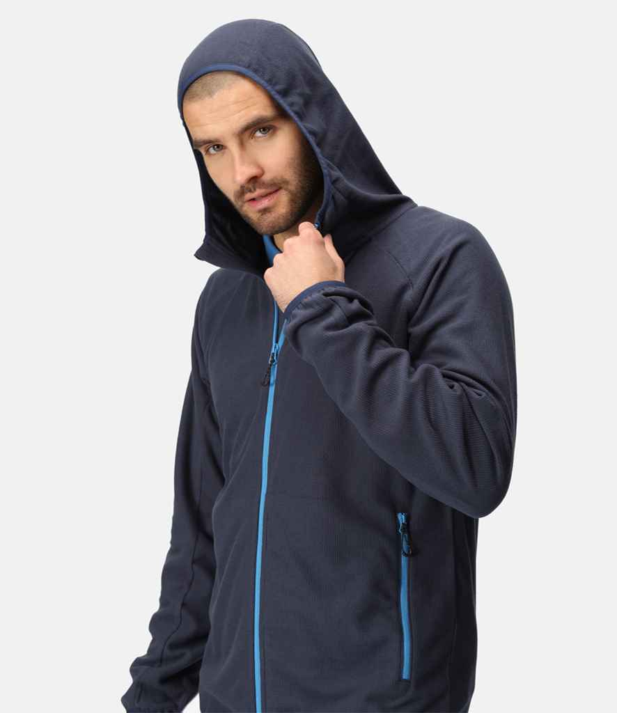 Regatta Navigate Full Zip Hooded Fleece Jacket | Navy/French Blue - Regatta Professional - Lancashire Teamwear