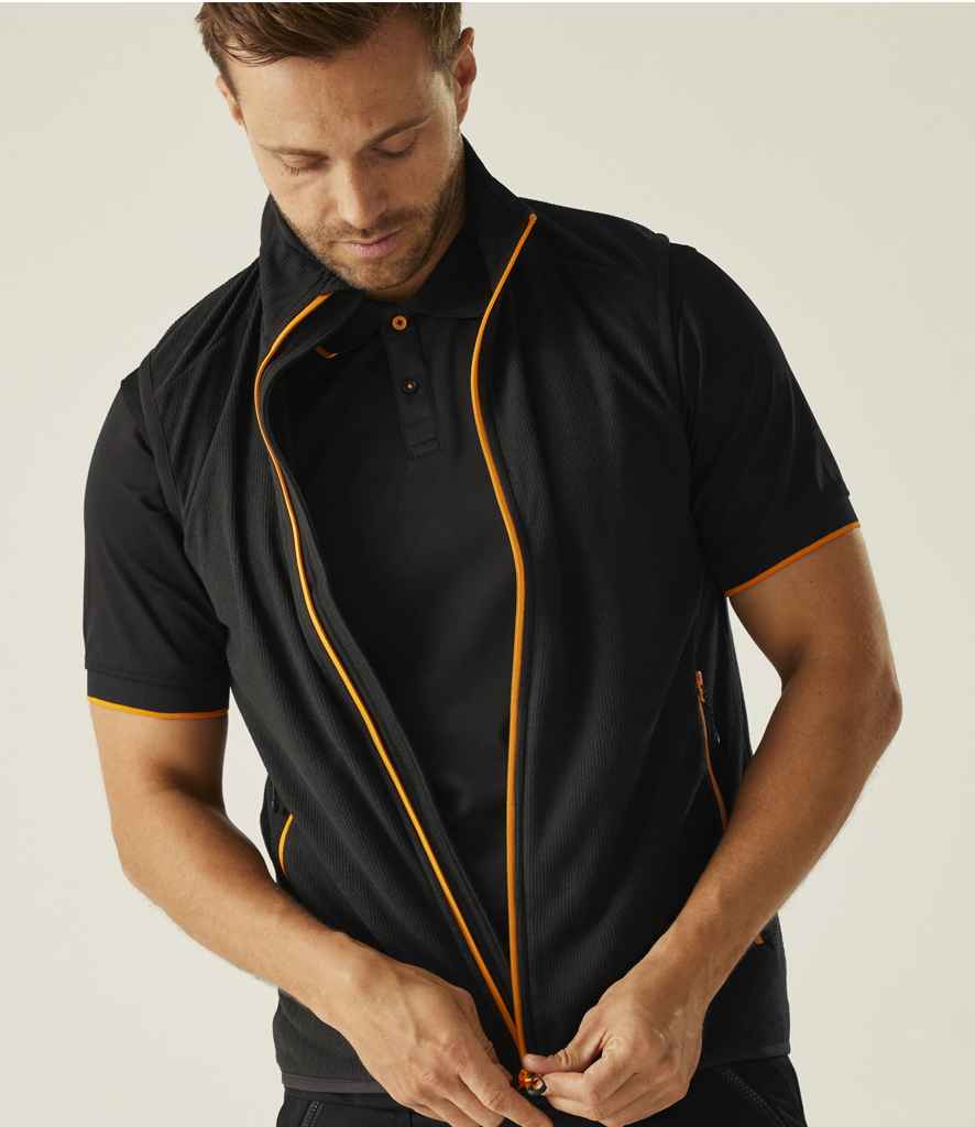 Regatta Navigate Fleece Bodywarmer | Black/Orange Pop - Regatta Professional Gilet - Lancashire Teamwear