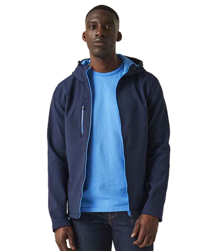 Regatta Navigate Two Layer Hooded Soft Shell Jacket | Navy/French Blue - Regatta Professional - Lancashire Teamwear