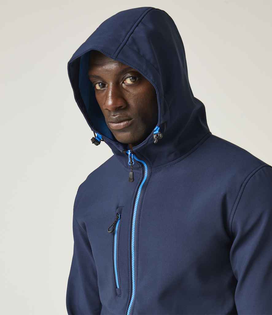 Regatta Navigate Two Layer Hooded Soft Shell Jacket | Navy/French Blue - Regatta Professional - Lancashire Teamwear