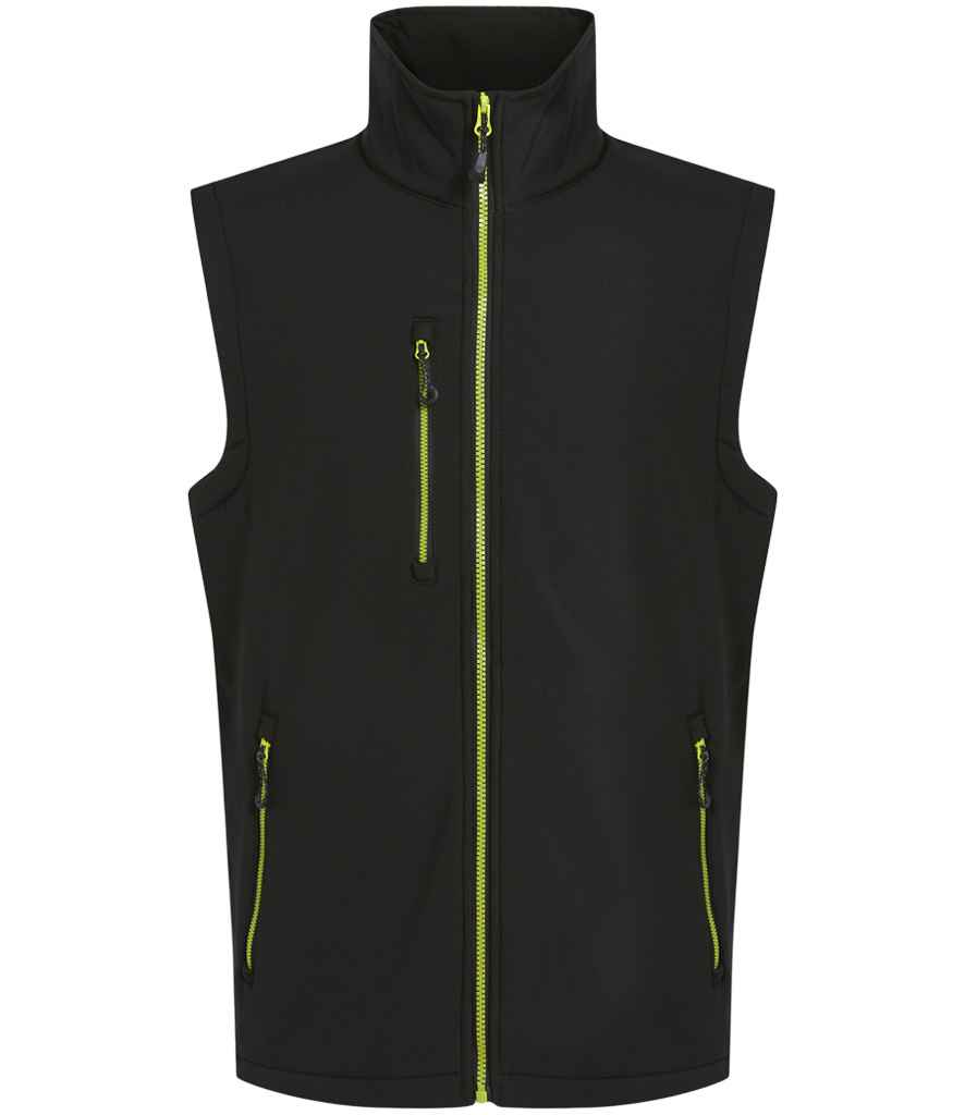 Regatta Navigate Two Layer Soft Shell Bodywarmer | Black/Lime Green - Regatta Professional Gilet - Lancashire Teamwear