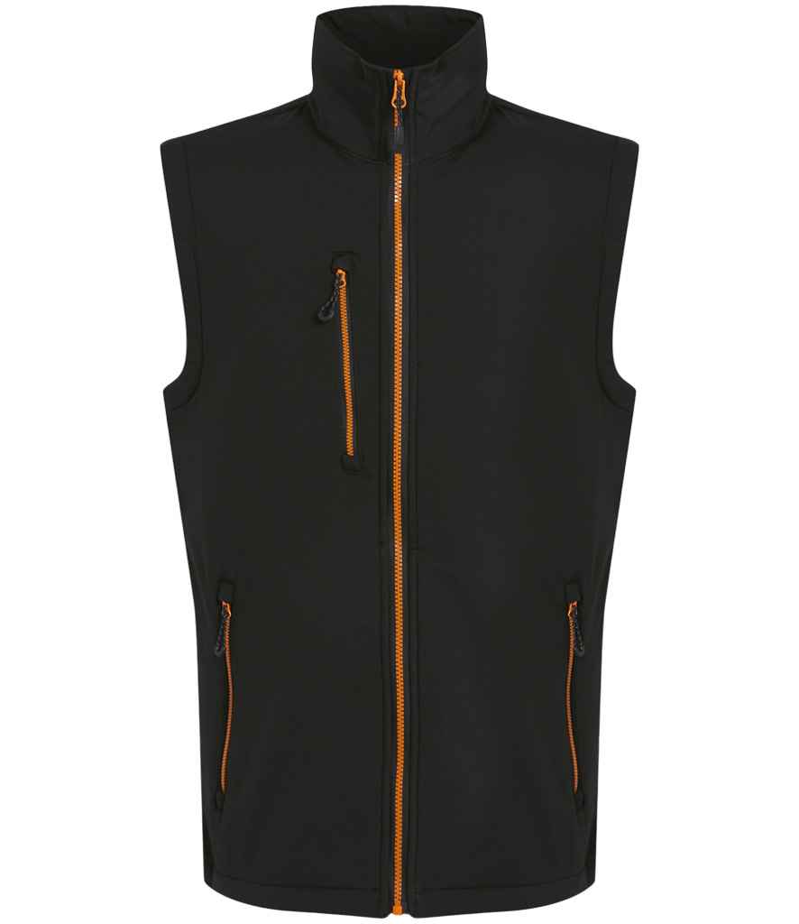 Regatta Navigate Two Layer Soft Shell Bodywarmer Black/Orange Pop