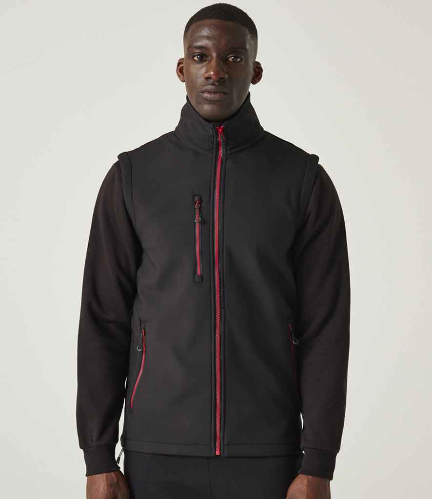 Regatta Navigate Two Layer Soft Shell Bodywarmer | Black/Classic Red - Regatta Professional Gilet - Lancashire Teamwear