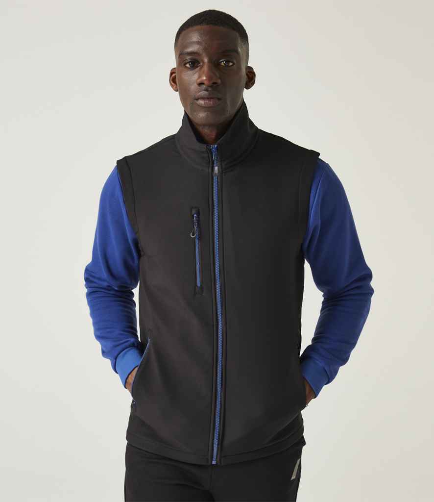 Regatta Navigate Two Layer Soft Shell Bodywarmer | Black/New Royal Blue - Regatta Professional Gilet - Lancashire Teamwear