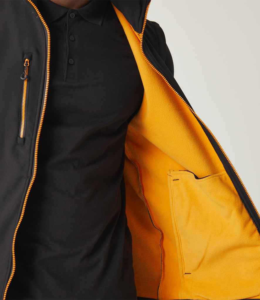 Regatta Navigate Two Layer Soft Shell Bodywarmer | Black/Orange Pop - Regatta Professional Gilet - Lancashire Teamwear