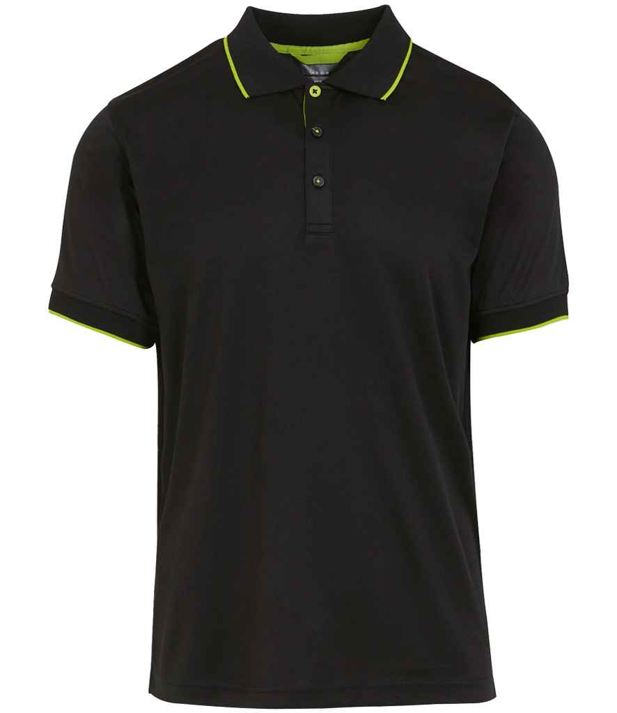Regatta Navigate Polo Shirt Black/Lime Green