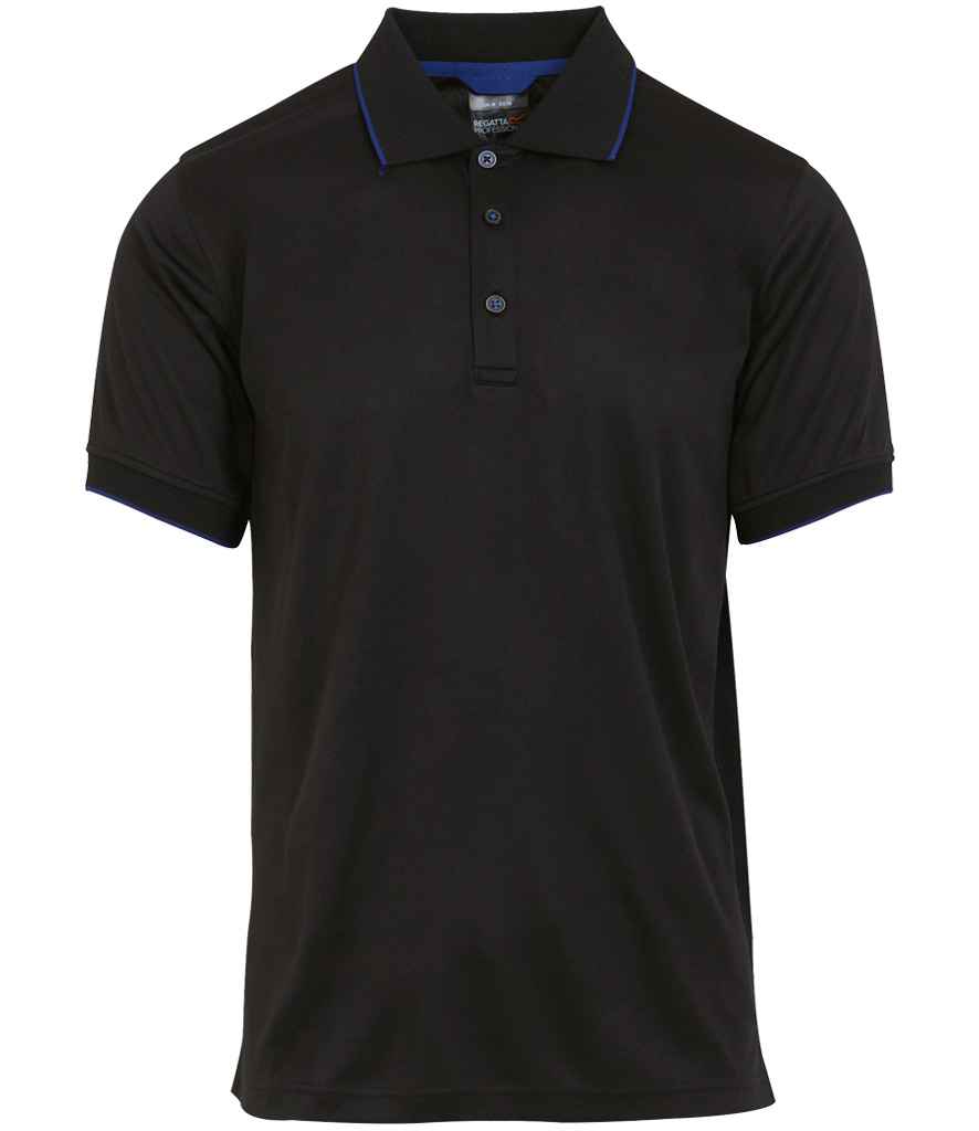 Regatta Navigate Polo Shirt | Black/New Royal Blue - Regatta Professional - Lancashire Teamwear