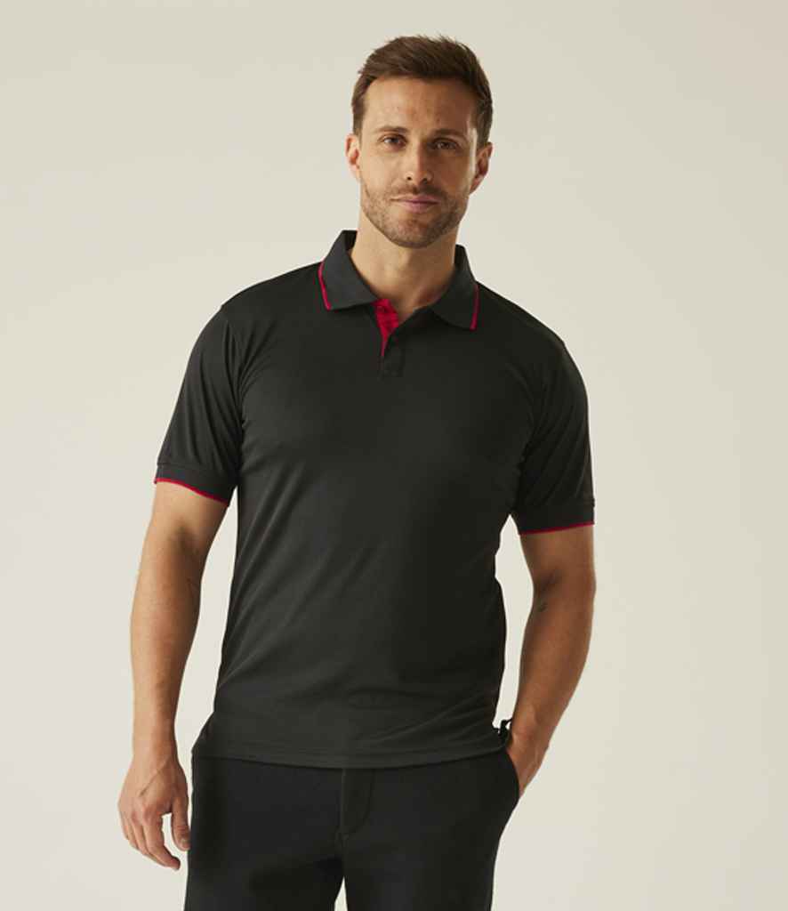 Regatta Navigate Polo Shirt | Black/Classic Red - Regatta Professional - Lancashire Teamwear