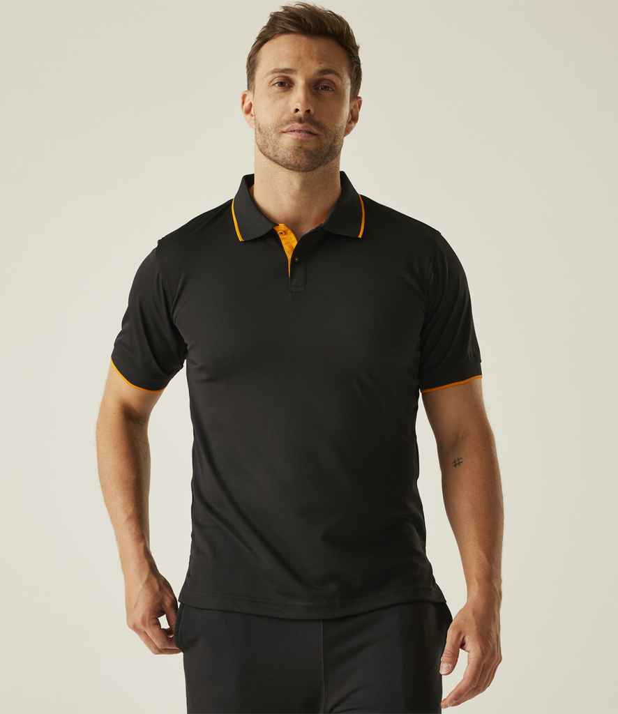 Regatta Navigate Polo Shirt | Black/Orange Pop - Regatta Professional - Lancashire Teamwear