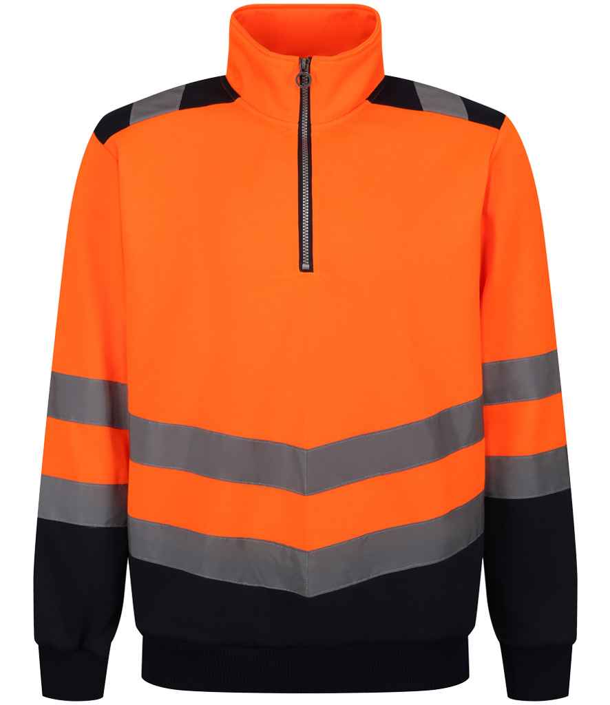 Regatta High Visibility Pro 1/4 Zip Sweatshirt Orange/Navy