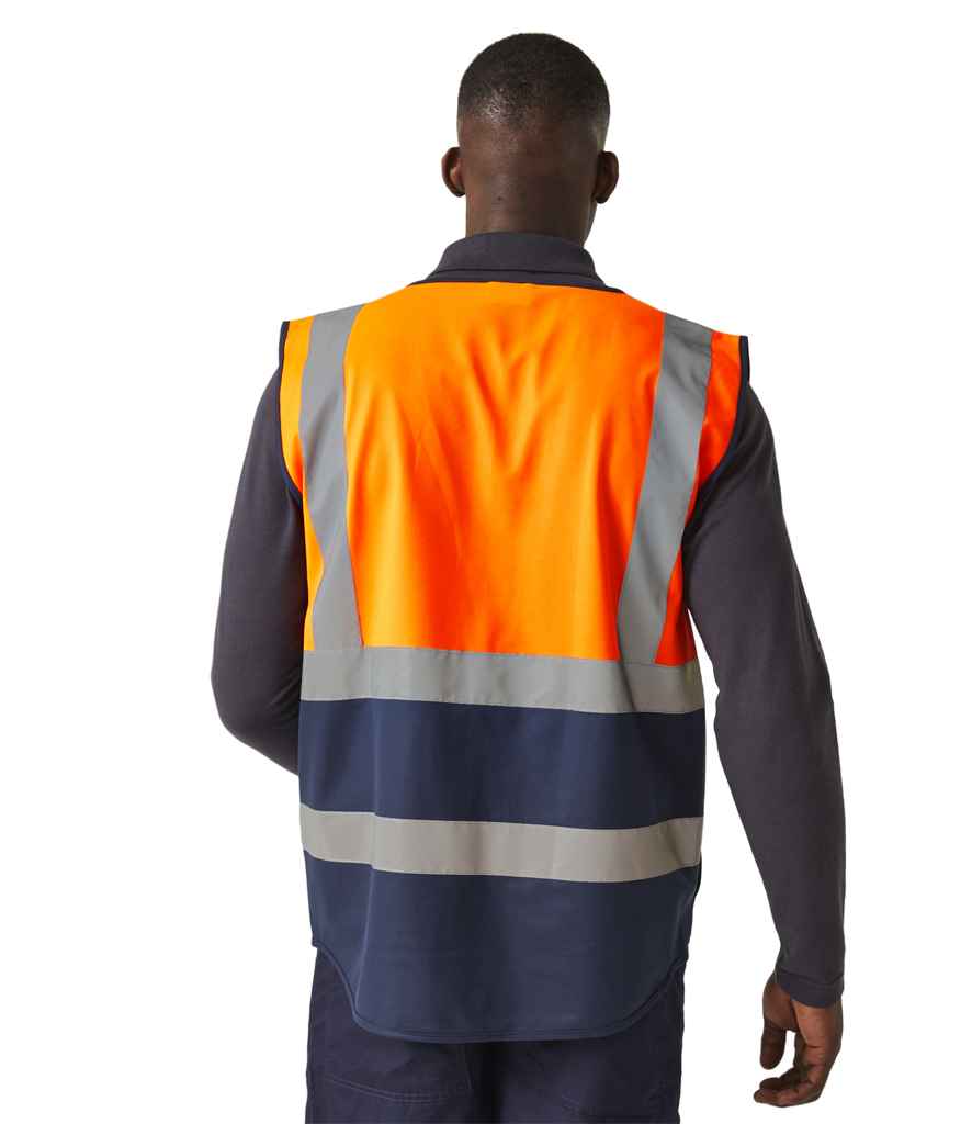 Regatta High Visibility Pro Executive Vest | Orange/Navy Waistcoat - Lancashire Teamwear
