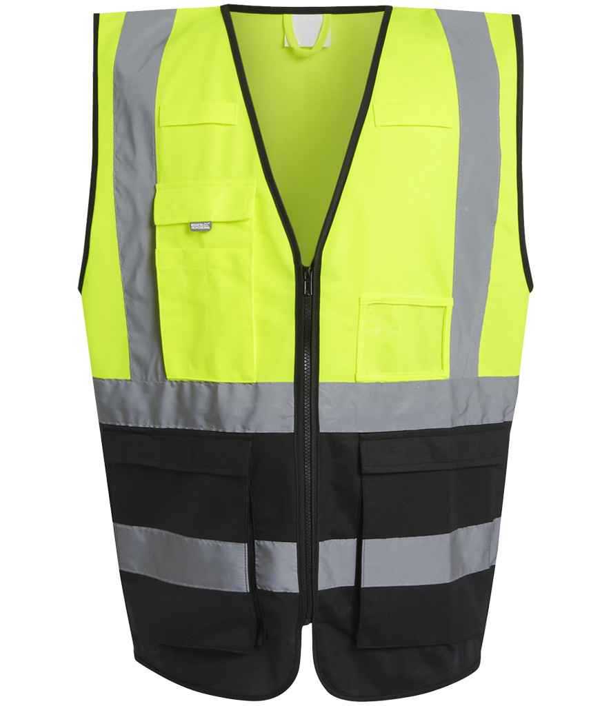 Regatta High Visibility Pro Executive Vest | Yellow/Black Waistcoat - Lancashire Teamwear