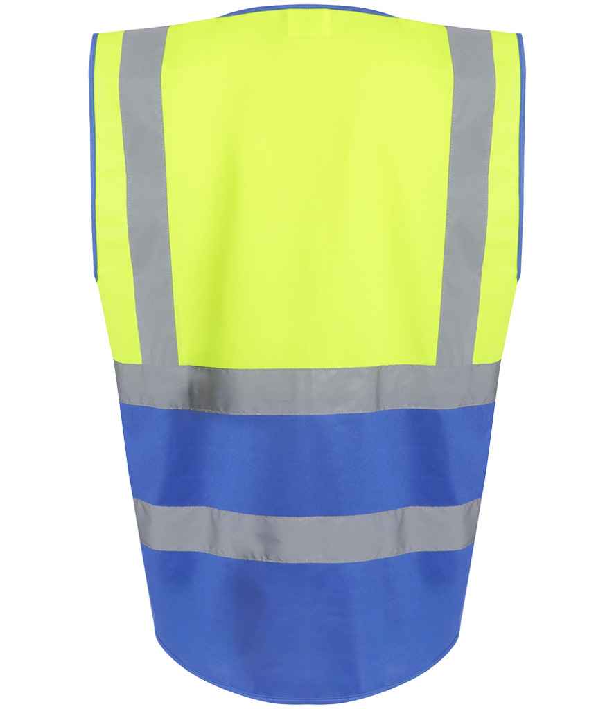 Regatta High Visibility Pro Executive Vest | Yellow/Royal Blue Waistcoat - Lancashire Teamwear