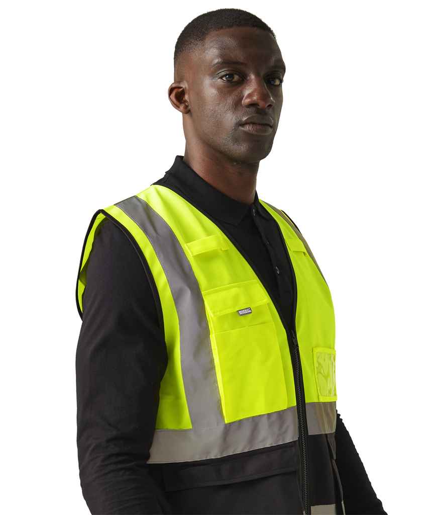 Regatta High Visibility Pro Executive Vest | Yellow/Black Waistcoat - Lancashire Teamwear