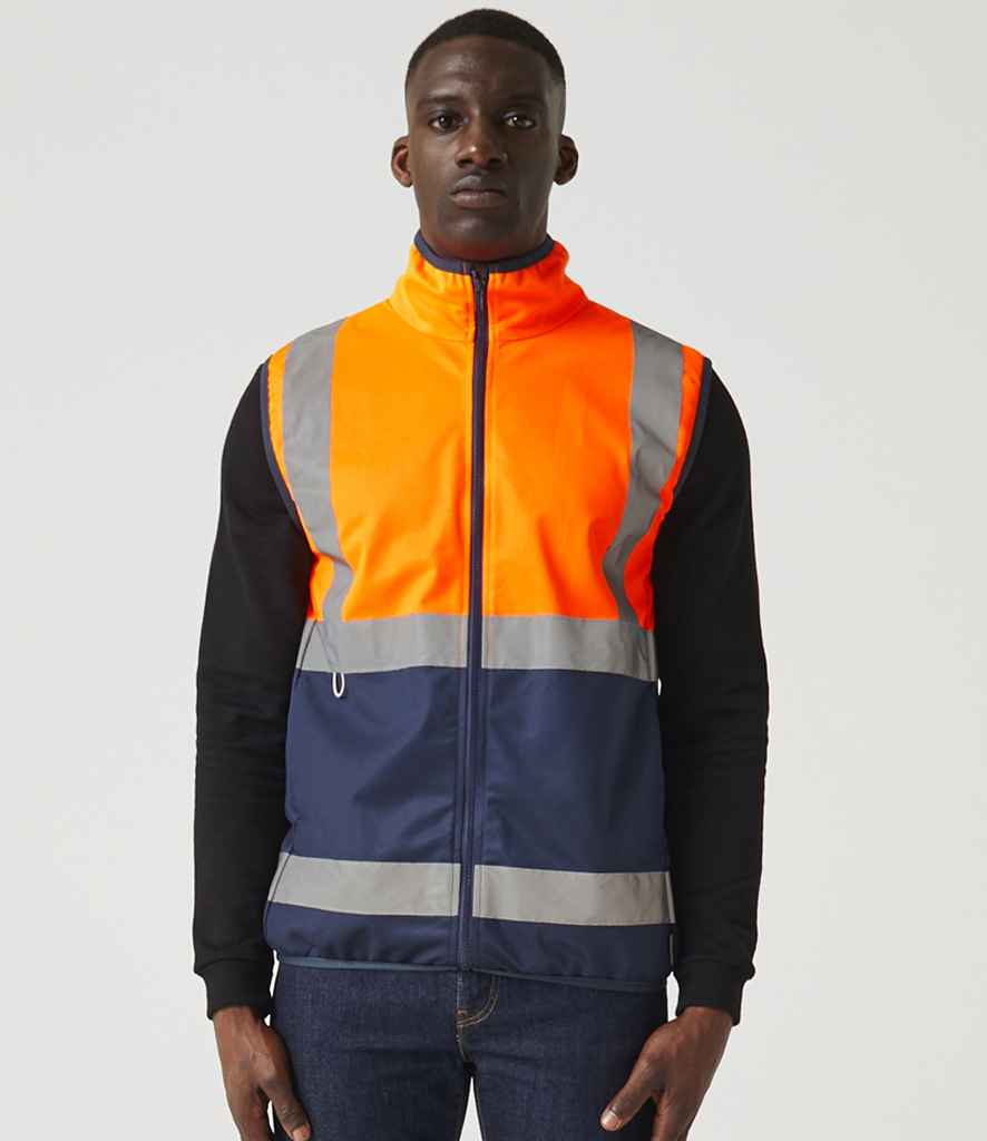Regatta High Visibility Pro Full Zip Gilet | Orange/Navy - Lancashire Teamwear