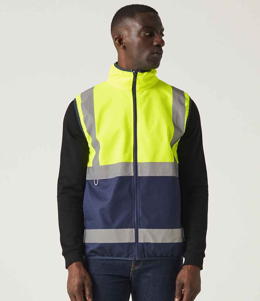 Regatta High Visibility Pro Full Zip Gilet | Yellow/Navy - Lancashire Teamwear
