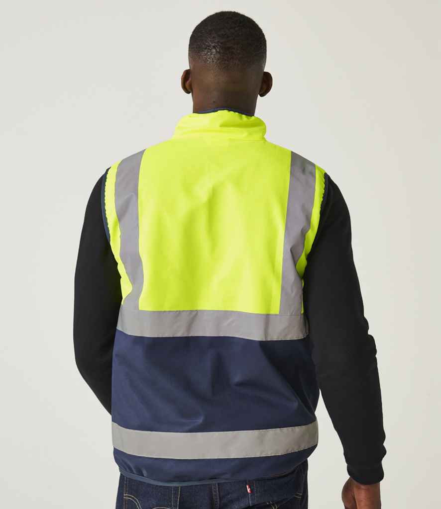 Regatta High Visibility Pro Full Zip Gilet | Yellow/Navy - Lancashire Teamwear