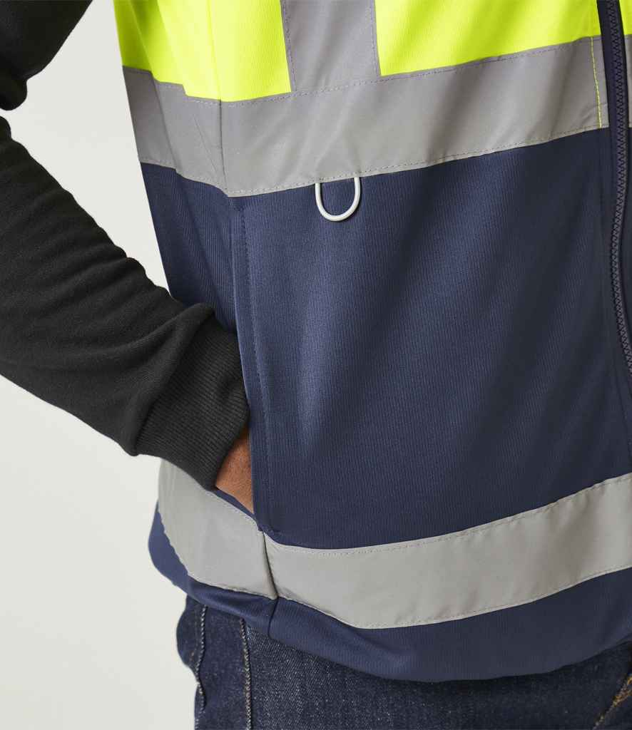 Regatta High Visibility Pro Full Zip Gilet | Yellow/Navy - Lancashire Teamwear