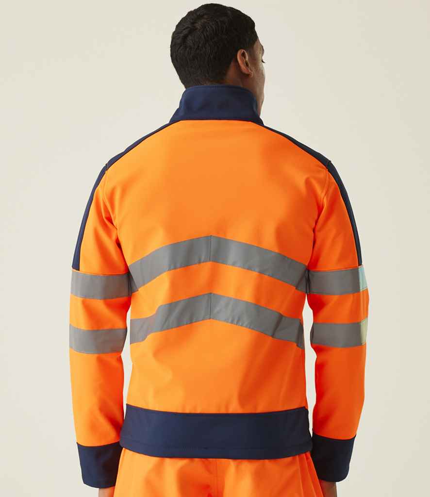Regatta High Visibility Pro Soft Shell Jacket | Orange/Navy - Lancashire Teamwear