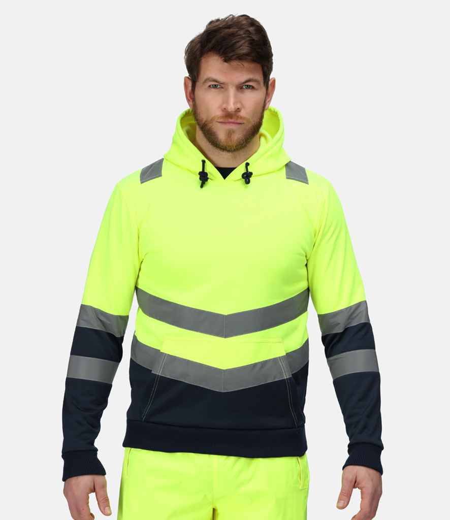 Regatta High Visibility Pro Overhead Hoodie | Yellow/Navy - Lancashire Teamwear
