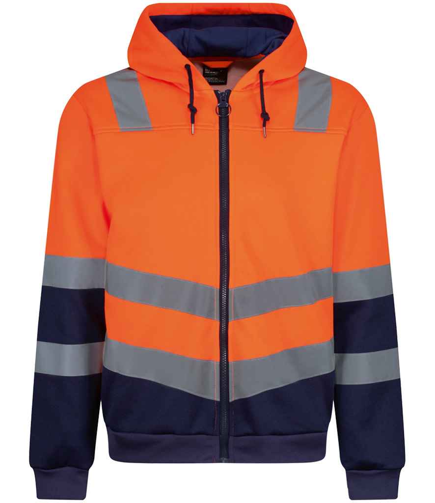 Regatta High Visibility Pro Full Zip Hoodie Orange/Navy