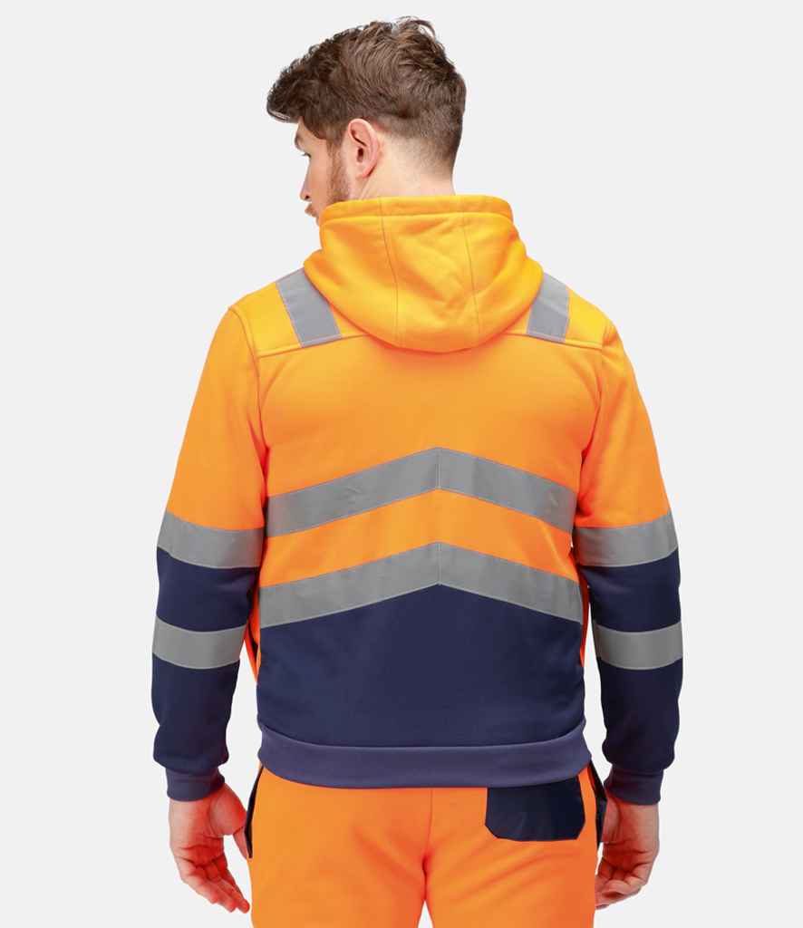 Regatta High Visibility Pro Full Zip Hoodie | Orange/Navy - Lancashire Teamwear