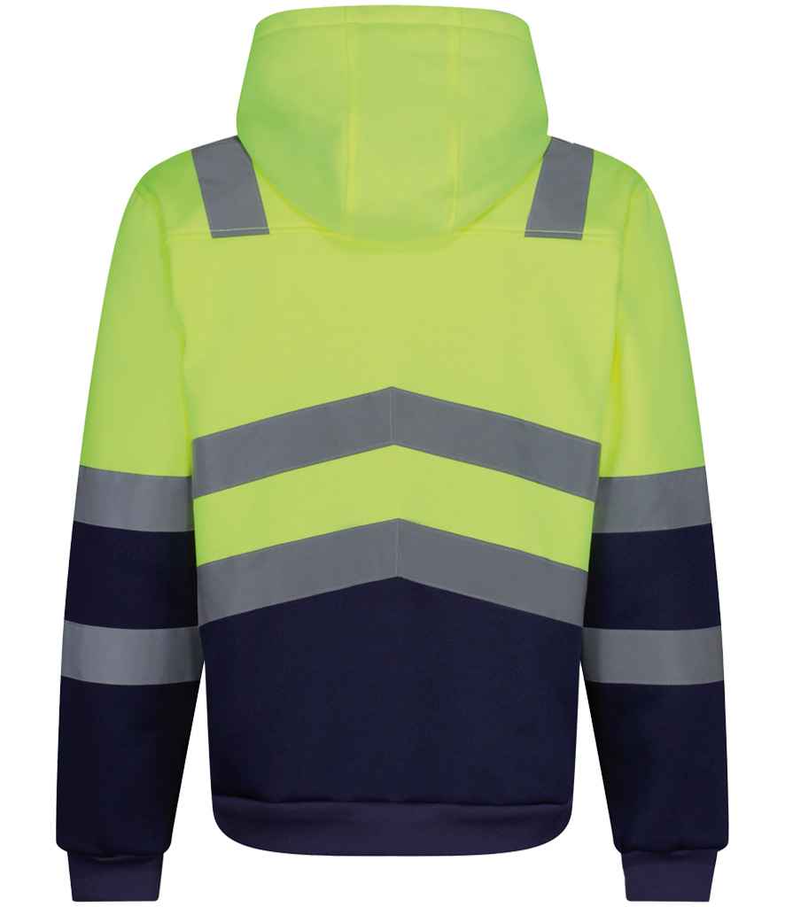 Regatta High Visibility Pro Full Zip Hoodie | Yellow/Navy - Lancashire Teamwear