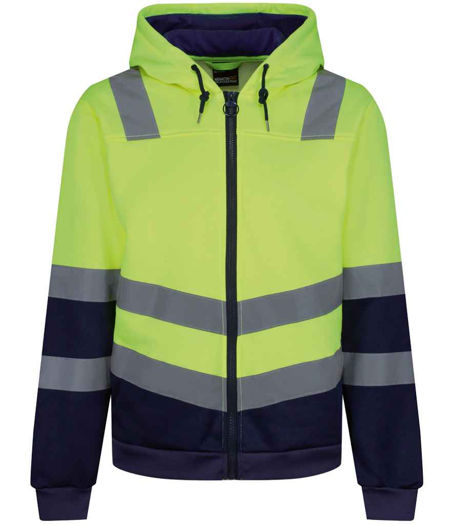 Regatta High Visibility Pro Full Zip Hoodie Yellow/Navy