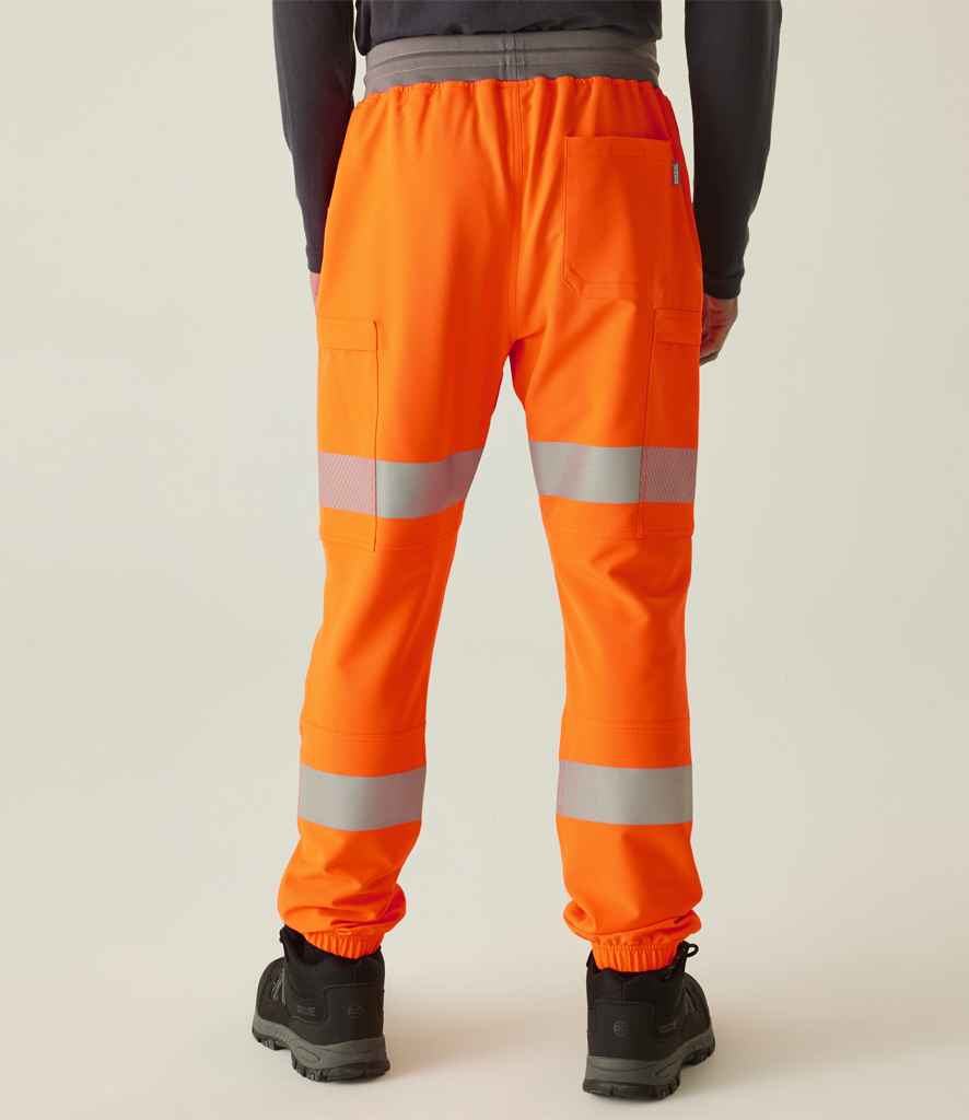 Regatta High Visibility Prolite Stretch Jog Pants | Orange Trousers - Lancashire Teamwear