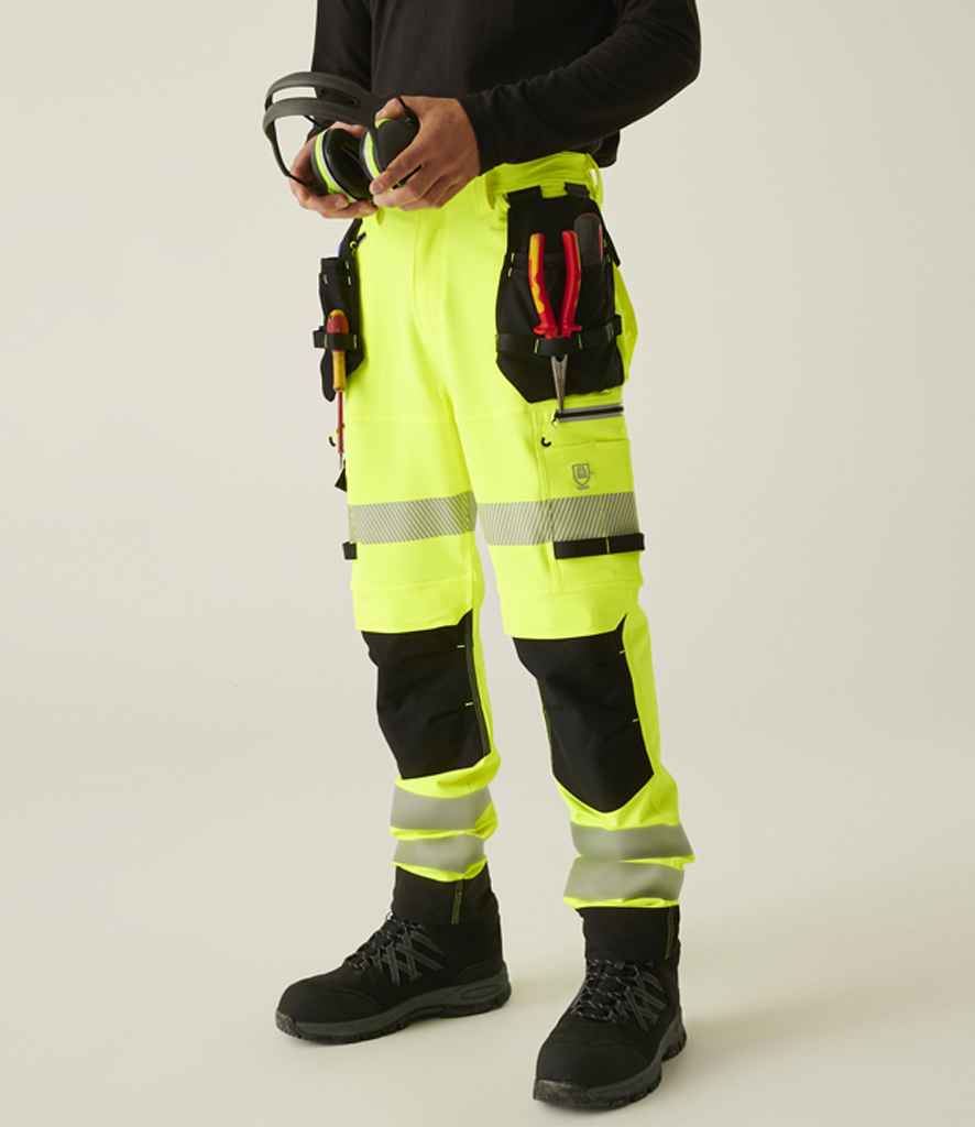 Regatta High Visibility Infiltrate Stretch Holster Trousers | Yellow/Black - Lancashire Teamwear