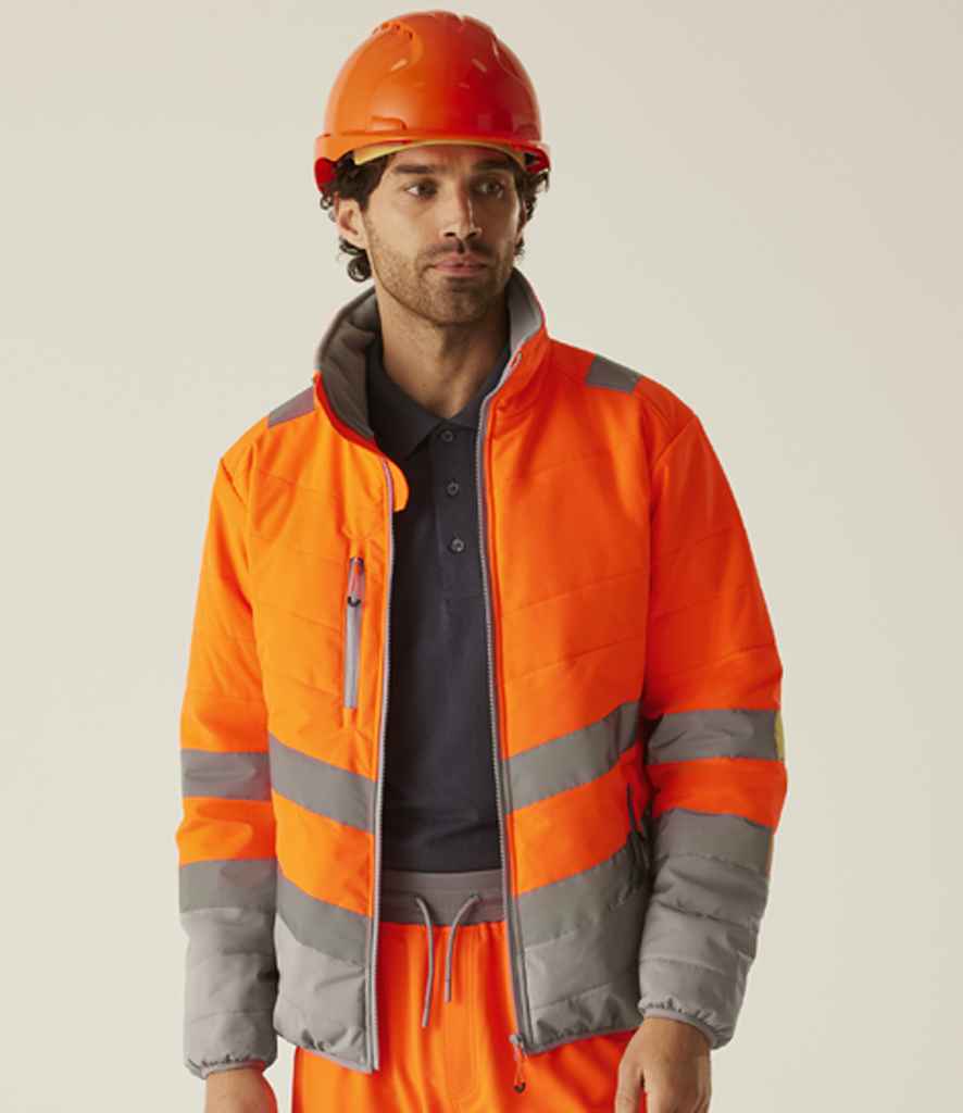 Regatta High Visibility Two Tone Thermal Baffle Jacket | Orange/Grey - Lancashire Teamwear