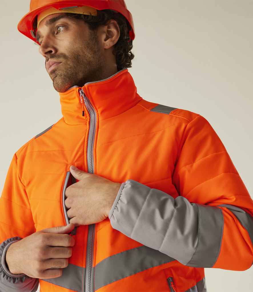Regatta High Visibility Two Tone Thermal Baffle Jacket | Orange/Grey - Lancashire Teamwear