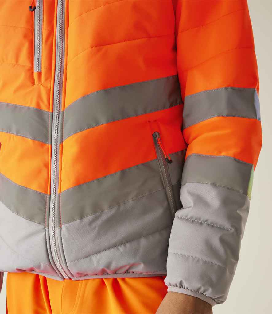 Regatta High Visibility Two Tone Thermal Baffle Jacket | Orange/Grey - Lancashire Teamwear