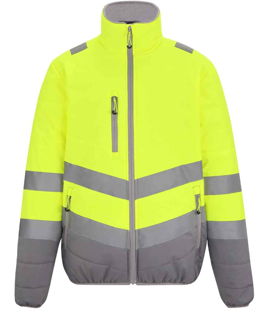Regatta High Visibility Two Tone Thermal Baffle Jacket | Yellow/Grey - Lancashire Teamwear