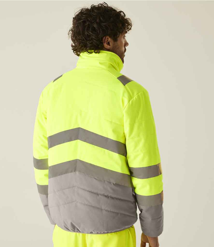 Regatta High Visibility Two Tone Thermal Baffle Jacket | Yellow/Grey - Lancashire Teamwear