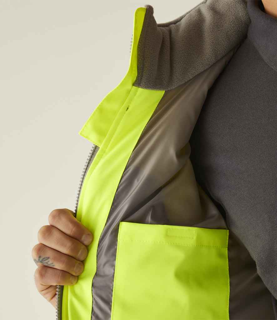 Regatta High Visibility Two Tone Thermal Baffle Jacket | Yellow/Grey - Lancashire Teamwear