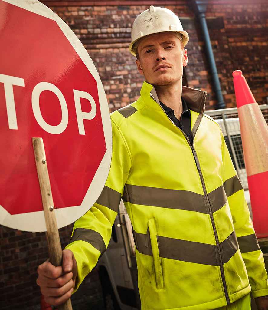 Regatta High Visibility Pro Contract Ablaze Soft Shell Jacket | Yellow - Lancashire Teamwear
