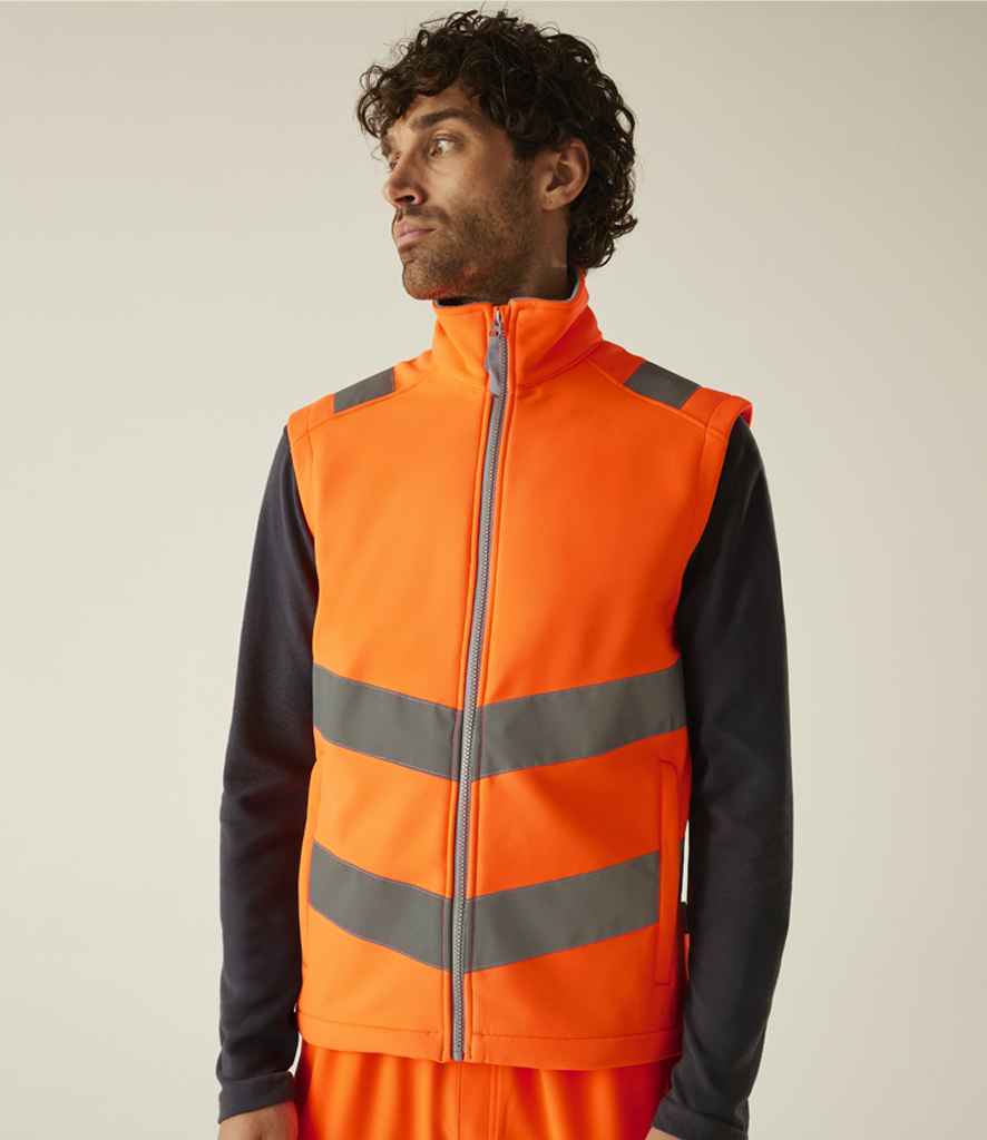 Regatta High Visibility Pro Contract Ablaze Soft Shell Bodywarmer | Orange Gilet - Lancashire Teamwear