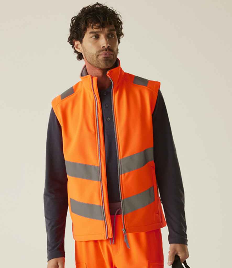 Regatta High Visibility Pro Contract Ablaze Soft Shell Bodywarmer | Orange Gilet - Lancashire Teamwear