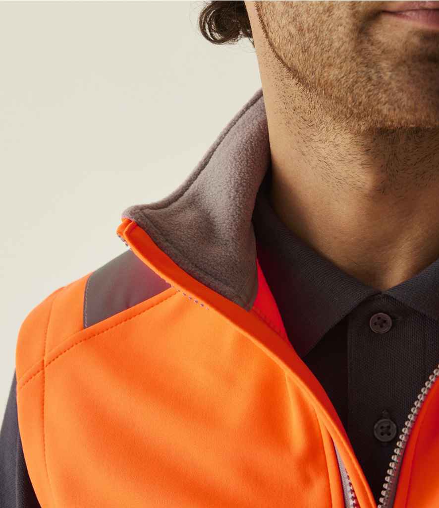 Regatta High Visibility Pro Contract Ablaze Soft Shell Bodywarmer | Orange Gilet - Lancashire Teamwear