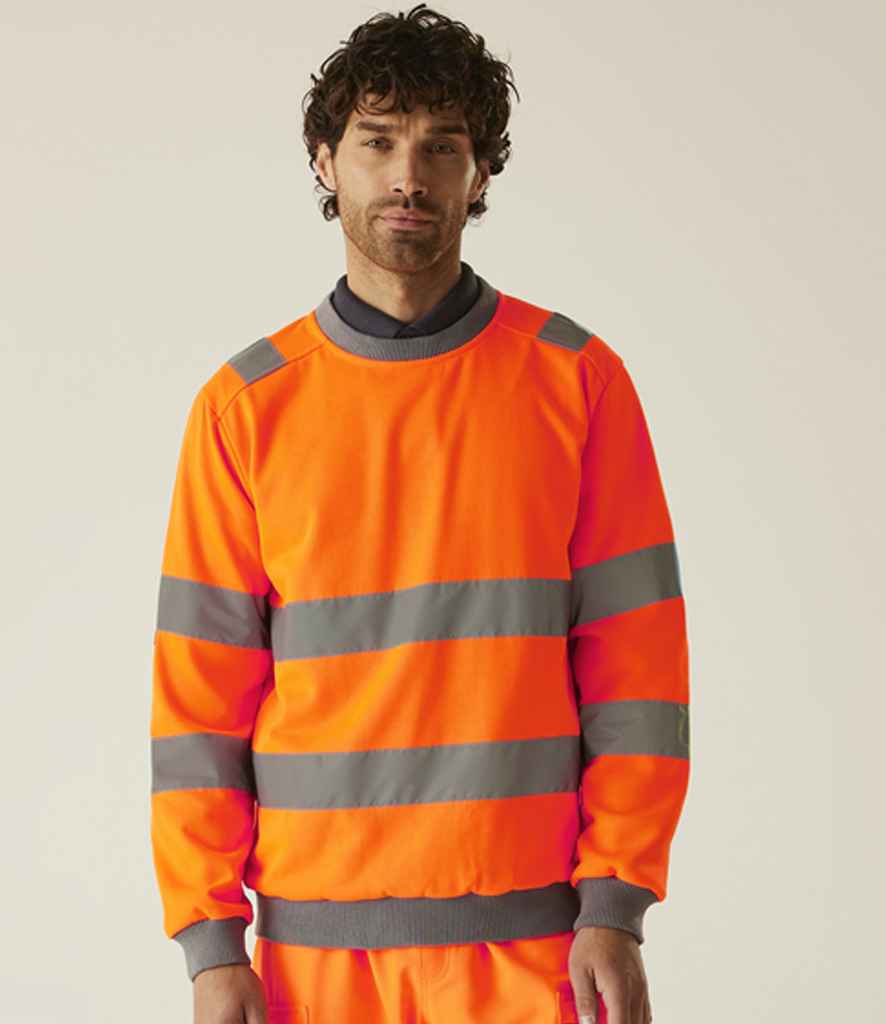 Regatta High Visibility Pro Contract Crew Neck Sweatshirt | Orange - Lancashire Teamwear