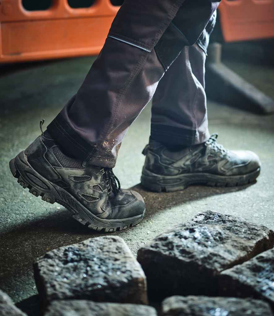 Regatta Safety Footwear Mudstone S1P Safety Trainers | Black/Granite - Lancashire Teamwear