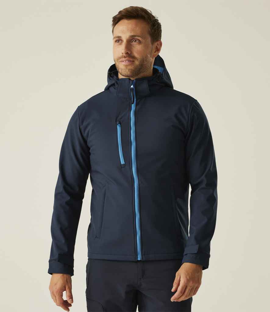 Regatta Venturer Three Layer Hooded Soft Shell Jacket | Navy/French Blue - Regatta Professional - Lancashire Teamwear