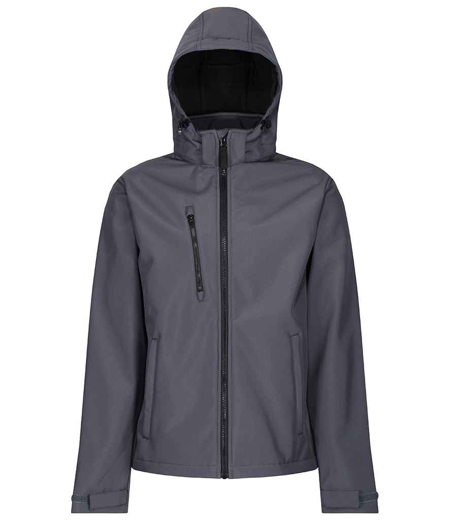 Regatta Venturer Three Layer Hooded Soft Shell Jacket Seal Grey/Black