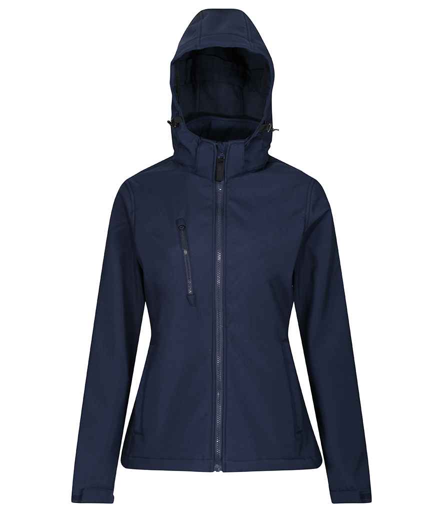 Regatta Ladies Venturer Three Layer Hooded Soft Shell Jacket | Navy/Navy - Regatta Professional - Lancashire Teamwear