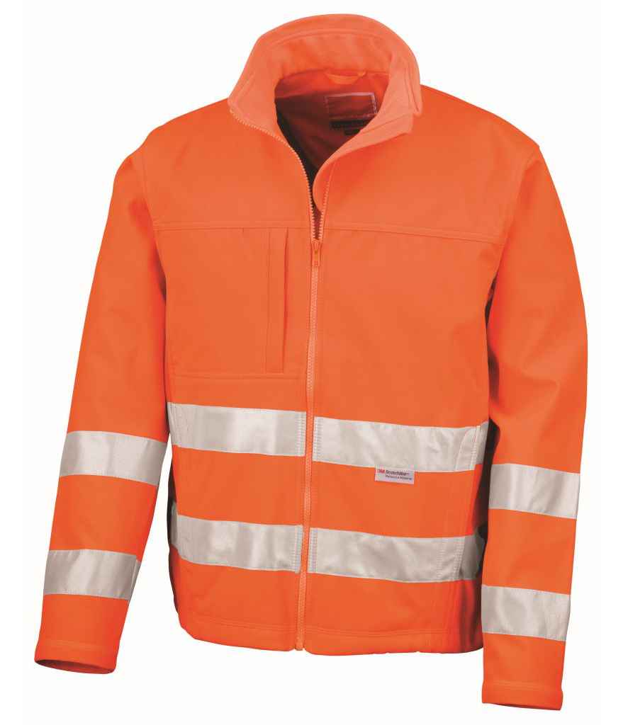 Result Safe-Guard Hi-Vis Soft Shell Jacket | Fluorescent Orange - Lancashire Teamwear