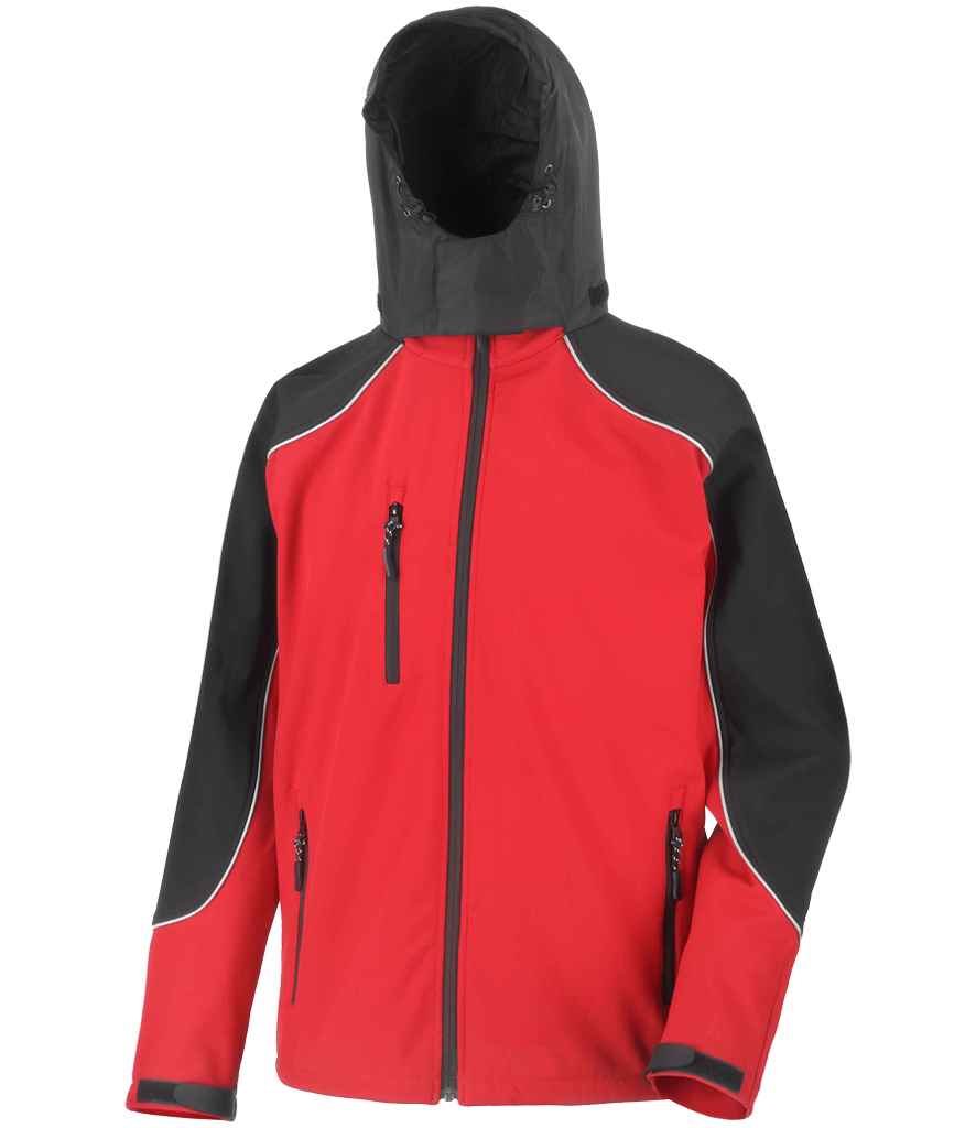 Result Work-Guard Hooded Soft Shell Jacket | Red/Black - Lancashire Teamwear